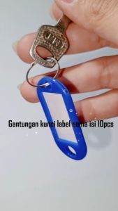 10PCS Label Nama Plastik / Gantungan Kunci / Keychan Ring / Name Tag Ganci