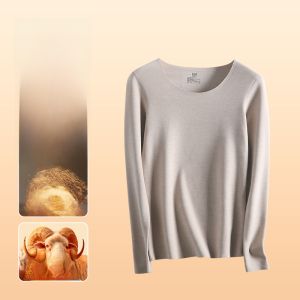 MiiOW Heattech Intimates Womens Thickened Fleece-lined DEFA Hot Seamless Autumn Suit Bottoming Shirt Autumn Winter Coat