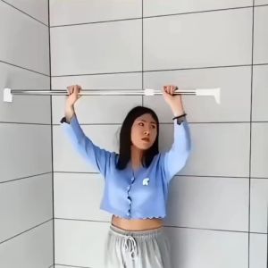 Tiang Jemuran Gantungan teleskopik/Tiang serbaguna/Tiang Kamar Mandi/Tiang Stainless Steel Clothes