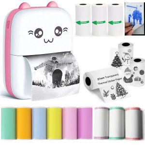 เครื่องพิมพ์ภาพถ่ายความร้อนขนาดเล็กไร้สาย พร้อมแอพมือถือ ชาร์จผ่าน USB เหมาะสำหรับกระดาษความร้อน เหมาะสำหรับพิมพ์รูปภาพและบันทึก