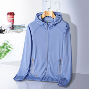 FUGUINIAO แจ็คเก็ตผู้ชาย UP50 ระบบป้องกันแสงแดด ชุดตกปลาลำลองผ้า ไม่น้ำแข็ง แจ็คเก็ตแบบระบายอากาศ รังสียูวี