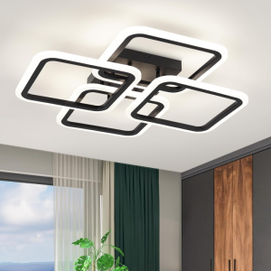 Đèn Trần LED Hiện Đại Có Thể Điều Chỉnh Độ Sáng Chất Liệu Acrylic Lắp Nổi Dành Cho Phòng Ngủ Phòng Khách Phòng Ăn Bộ Đèn Bằng Thép Không Gỉ Tích Hợp.