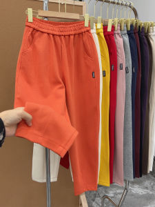 Fall 2025 Trendy Sweatpants Casual Pants Elastic Waist Harem Pants plus Size Flattering Sports Pants Nine Points Casual Scenarios