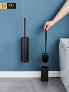 Black Wall-Mounted Toilet Brush 304 Stainless Steel No Dead Angles Bathroom Cleaning Tool Durable Toilet Brush Household Essential