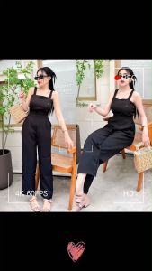 TW20950  set 2 ชิ้น เสื้อสายเดี่ยวกระดุม + กางเกงขายาว