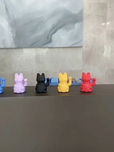 Ceramic Lucky Cat Decoration Opening Automatic Waving Home Living Room TV Cabinet Decoration Decoration Luxury High-End