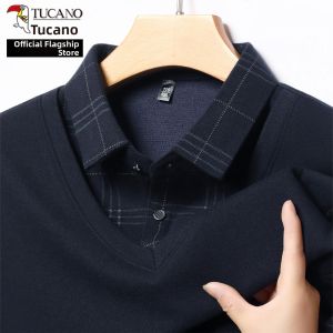 TUCANO | Mock Layer Collar Long Sleeve T-shirt Polo Shirt