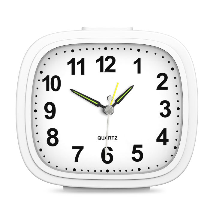 Brifit Analog Alarm Clock, Silent NoTick Bedside Clock Battery Powered