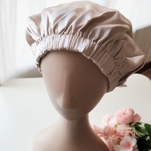 Natural Mulberry Silk Hair Bonnet Adjustable Hair Cap Hair Wrap Hair Turban Sleep Cap Haircare Tools