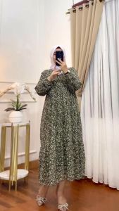 Tunik Ceruti Fenny Motif Bunga Double Puring (Busui) 2024
