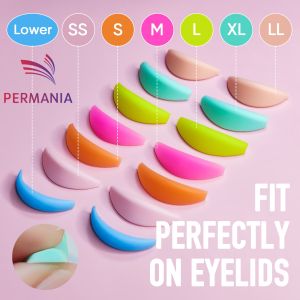 PERMANIA 14Pc Silicone Eyelash Perm Rod Lash Lift Pads with L Curl Super Soft Extreme Eyelash Curler Eyelash Lifting Tool
