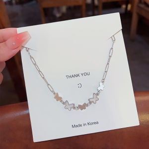 Korean Style Fashion New Bows Pendant Titanium Steel No Fading Necklace for Women New Influencer Picks Clavicle Chain