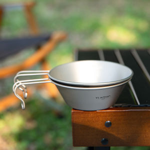 Tiartisan | Tiartisan 260ml Titanium Ultralight Sierra Cup With Fixed Handle Single Wall Camping Picnic Salad Meal Bowl With Storage Bag