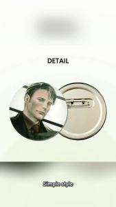 52TOYS | American TV Series H-Hannibal Character Badges Creative Tinplate Pins Metal Brooch For Bag Clothes Hat Decor Accessories Gift