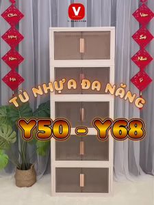 Tủ đựng đồ V-Baby Y62 -ngang 62cm đa năng gấp gọn thông minh có bánh xe chất liệu nhựa PP cao cấp - new 2024