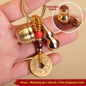 Prosperity Charm Keychain Bronze Pot