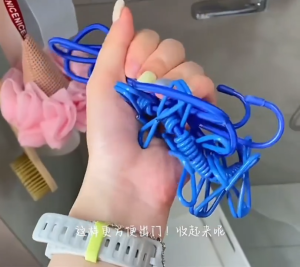 Portable 1.7m Windproof Retractable Clothesline /12 Clips Flexible Hanging Camping Indoor Outdoor