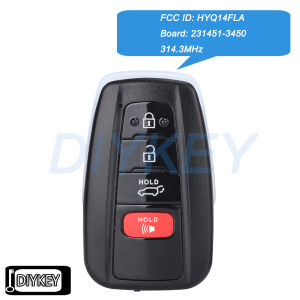 4 Buttons Smart Remote Car Key Fob 314.3MHz for Toyota Highlander RAV4 2021 2022 2023 FCC ID: HYQ14FLA Board ID: 231451-3450