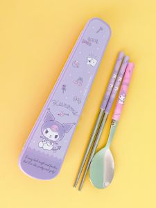 South Korea Purchase Genuine Goods Clow M Chopsticks Spoon Water Cup 304 Stainless Steel Cartoon Tableware Sanrio