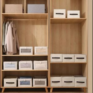 1Pcs Foldable Fabric Pants Storage Box for Bedroom Wardrobe Closet Clothes Organizer Cabinet Drawers Home