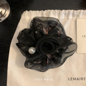 Elegant Black Floral Otago Clip Hair Accessories Simple European Organza Hairpins Fashionable Hair Grips Headwear Clips