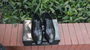 Giày tây nam đế phíp - da bò cao cấp siêu sang - hàng chính hãng HK.STORE - đẳng cấp sang trọng - bảo hành 12 tháng (gt07)