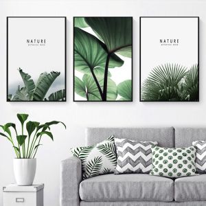 Nordic Green Plants Minimalist Decorative Paintings