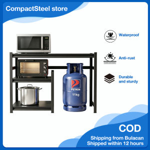 CompactSteel store Heavy Duty Kitchen Rack Microwave Oven Stand Gas Stove Cylinder Storage Shelf Multi Layer Metal Organizer Space Saving Kitchen Rack for Home Philippines