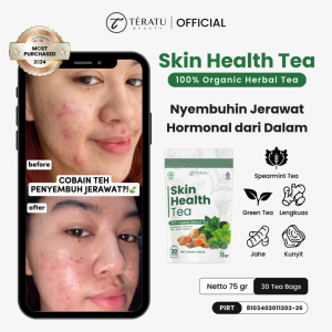 TERATU BEAUTY Skin Health Tea - 30 Tea Bag (Teh Herbal Spearmint untuk Jerawat Hormon dan PCOS)