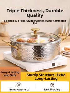 HANXIAO | Stainless Steel Double Section Pot For Home Electromagnetic Stove