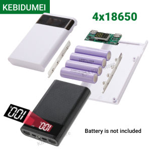 Kebidumei | KEBIDUMEI 4x18650 Battery DIY Power Bank Case 5V 2A Dual USB Micro Type C Battery Storage Box Case Holder Without Battery