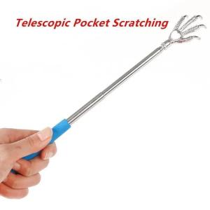 1 Pcs New Stainless Steel Pen Holder Back Scraper Bear Claw Retractable Pocket Scraping Massage Kit Dust Collector