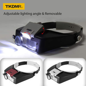 Headband Illuminated Magnifier High Times Eyewear Magnifying Glasses with 2 Led Lights Loupe For Circuit Board Repairs Tool