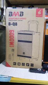 BAAB BQ-8 PORTABLE TROLLEY SPEAKER WOODEN KARAOKE SPEAKER