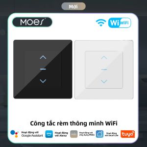 Công Tắc Rèm Thông Minh WiFi Điều Khiển Bằng Cảm Ứng Cho Rèm Tự Động & Rèm Cuốn Hoạt Động Với Ứng Dụng Tuya Smart Life Alexa Google