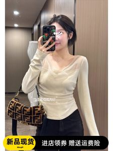 Elegant plus Size Womens Long Sleeve V-Neck Base Layer Top Slimming Fashionable Small Shirt Commute Style Knitted Sweater
