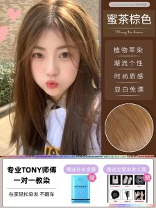Honey Tea Brown Hair Color Cream Filbert Beige Brown Dyeing Hair Agent White Float-Free Popular Color Cold Tawny Brown Female Pure Plant Genuine Goods