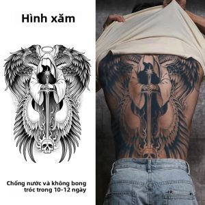 Thiên Thần Phán Xét Hình Xăm Giả Bán Vĩnh Viễn Thực Tế Nhãn Dán Tạm Thời Không Thấm Nước Hiệu Ứng Lâu Dài Trong 1-2 Tuần