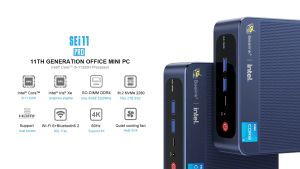 Original Beelink SEi 11 Pro Mini PC Intel Core i5 11320H 11th Windows 11 Pro 16GB DDR4 500GB SSD Wifi6 4K HD 1000M RJ45 Desktop Computer for Gaming Home Theater Entertainment Office Education Designer Shop Mini Market