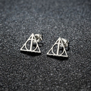 1Pair Simple Triangle Stud Earrings For Women Movies Jewelry Stainless Steel Oorbellen Geometric Triangle Small Earrings