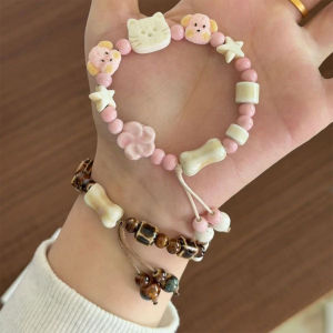 Corinna Cute Puppy Cat Bracelet Ceramic Cartoon Couple Bracelet Best Friend Niche Bracelet