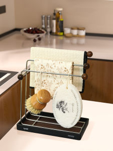 Stainless Steel Kitchen Sink Caddy Sponge Scouring Pad Draining Basket Storage Rack Rectangular Modern Style Countertop Organizer