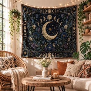 VIKAMA Wall Tapestry Boho Tiger on Wood Sun Art Quote Vintage Home Decor Living Room Bedroom Dorm Aesthetic Print Soft Durable