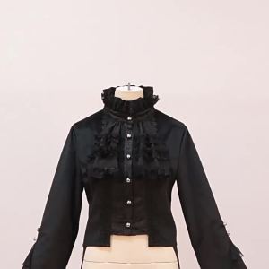 wish New Gothic Womens Mid-Length Coat Fall Winter Fashion Slim Trench Coat Dark Series Swallowtail