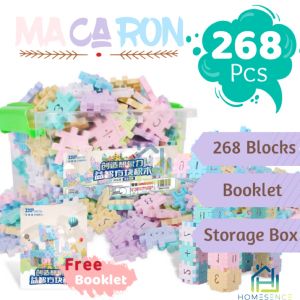 Square Building Block Toy Children Macaron Number Early Educational Learning Math Kids Gift | Mainan Blok Kanak