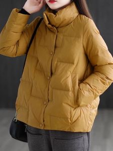 New Womens down Cotton Jacket Stand Collar Lightweight Short Style Winter Fashion Loose Fit Versatile Luxury Coat