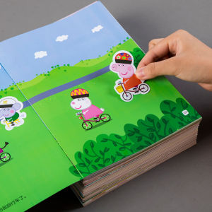 Peppa Pig Childrens Sticker Book Toddler Stickers 2 Years Old 3 Boys and Girls Baby Concentration Stickers Educational Sticky Toys