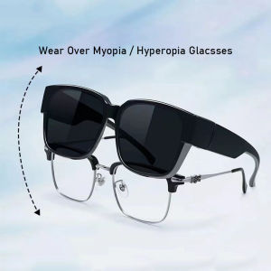 Men Women Polarized Sunglasses Wear Over Myopia Prescription Glasses Vintage Outdoor Travel Night Vision Driving Goggles