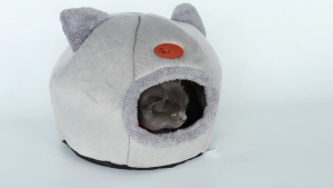 Lovinland Winter Cat Bed Mat Basket Small Dog House  Pets Tent Cozy Cave Nest  Deep Sleep Comfort House Semi-Enclosed Design Pet Bed with Mat