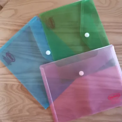 Plain Transparent Small Plastic Envelope Cheque Keeper File Organizer